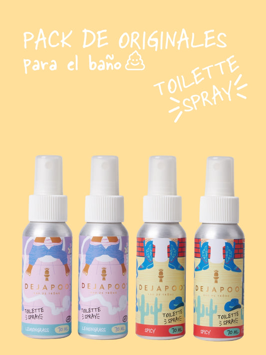 Spray para el baño Dejapoo – Pack Los Originales (4x70ml)