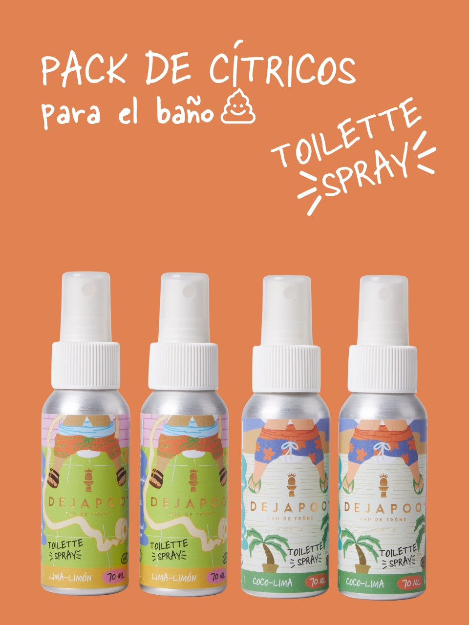 Spray para el baño – Pack Par de Cítricos (4x70ml) Lima Limón + Coco Lima
